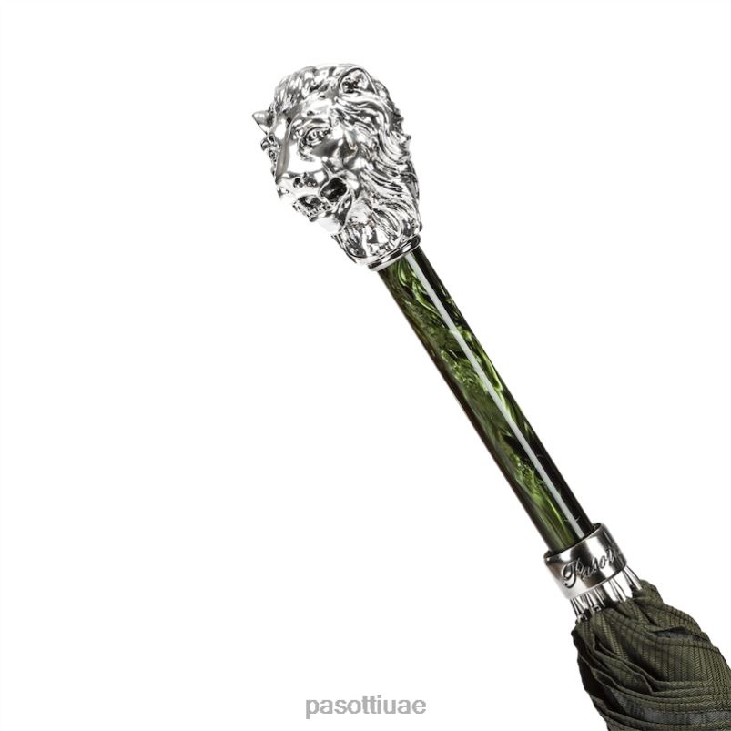 مظلة | 478 6768-6 w37pv - مظلة خضراء، مقبض أسد فضي PASOTTI Z446V79